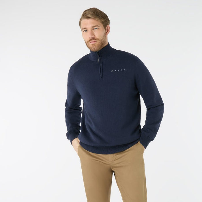  Musto Men's Evo Knit Windproof 1/4 Zip Navy