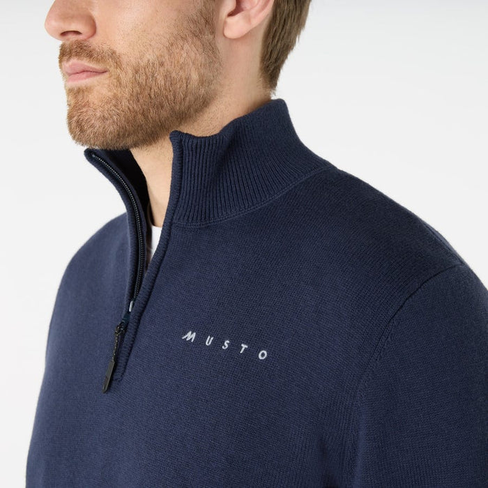  Musto Men's Evo Knit Windproof 1/4 Zip Navy