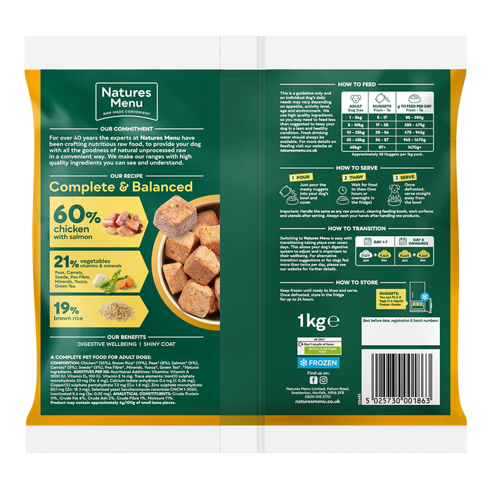 Natures Menu Complete & Balanced 60/40 60% Chicken and Salmon Nuggets