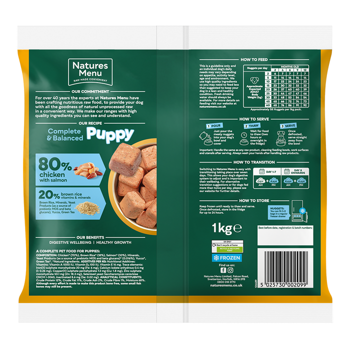 Natures Menu Complete & Balanced Puppy 80/20 80% Chicken With Salmon 1kg