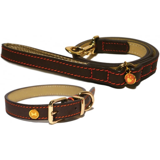 Rosewood Luxury Leather Collar Brown