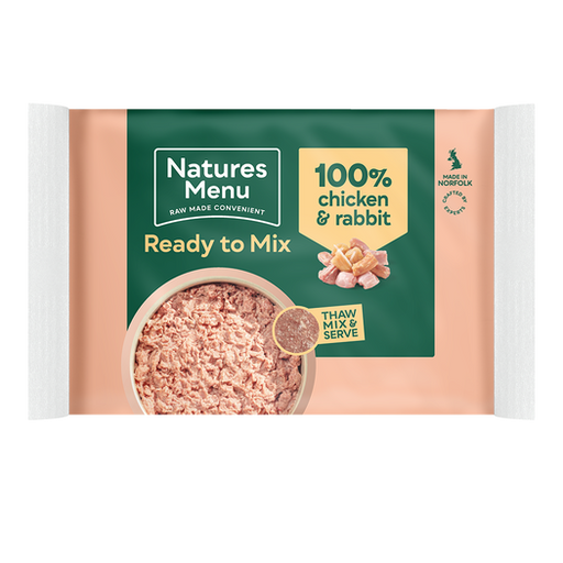 Natures Menu Ready To Mix 100% Chicken & Rabbit Block 400g