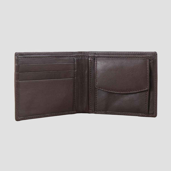 Sunny Leather Wallet With Coin Pocket Brown
