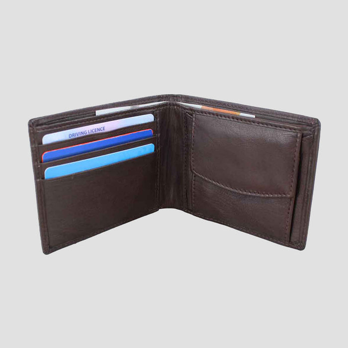Sunny Leather Wallet With Coin Pocket Brown