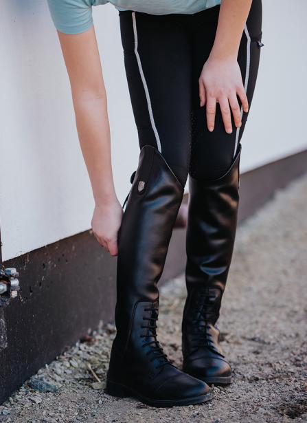 Mountain Horse Young Rider Veganza Long Riding Boots Black