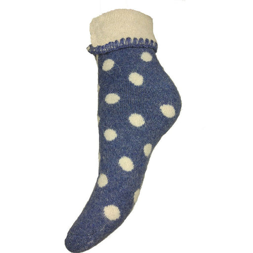 Joya Blue Cuff Socks With White Spots