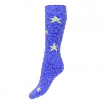 Joya Dark Blue Wool Blend Socks With Stars 4-7