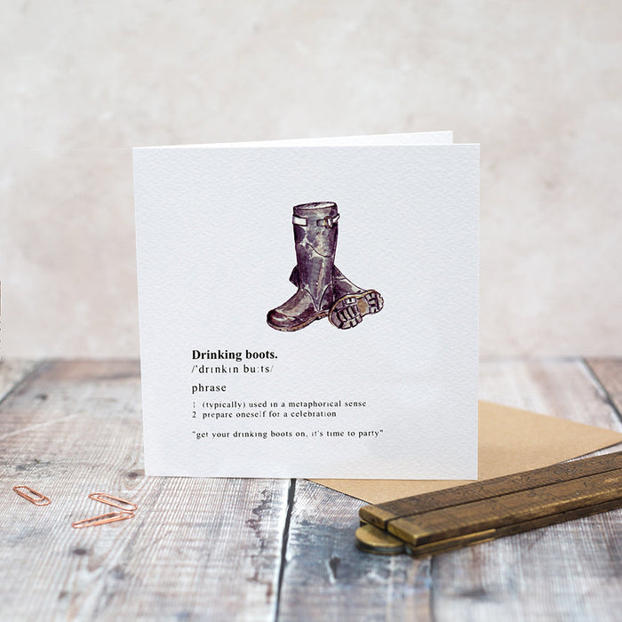 Toasted Crumpet Designs Drinking Boots Card