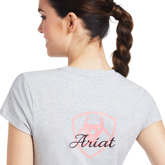 Ariat Womens Logo Script Heather Grey T-Shirt