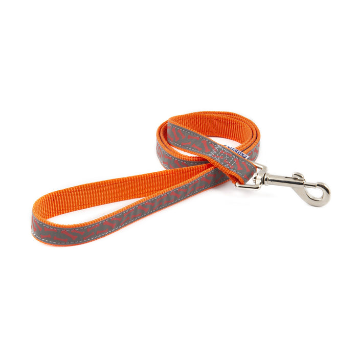 Ancol Reflective Bone Dog Lead Orange 100cm