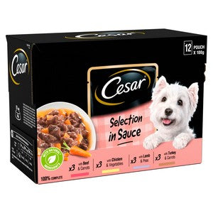 Cesar Pouch Selection In Sauce 12x100g Pouches