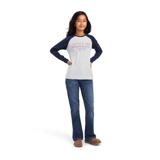 Ariat Varsity Navy Long Sleeve T-Shirt Youth