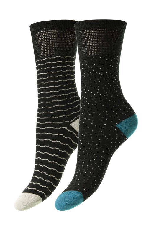 HJ Socks Dash/Wavey Stripe Comfort (2pk)