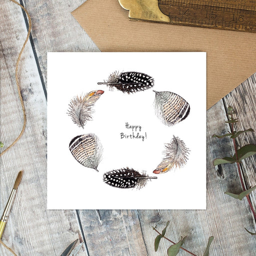 Toasted Crumpet Feathers Happy Birthday Card