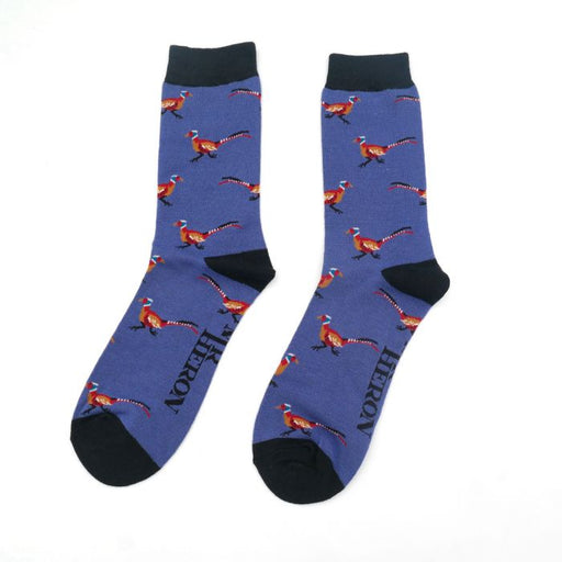 Mr Heron Pheasants Socks Denim
