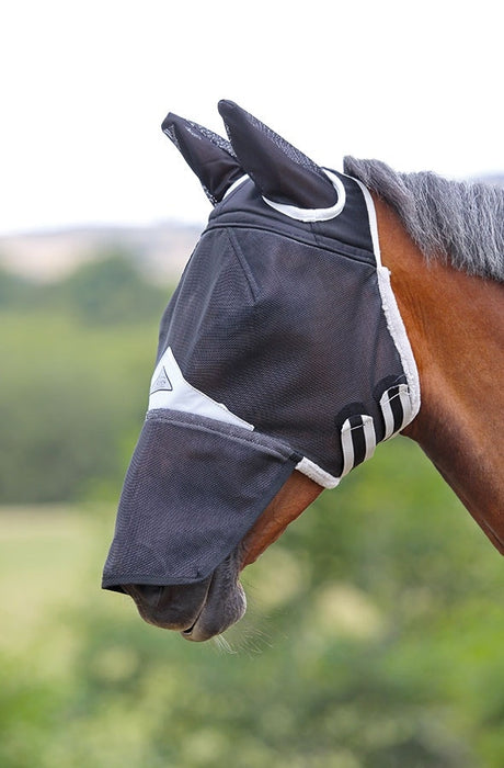 FlyGuard Pro Field Durable Fly Mask With Ears & Nose