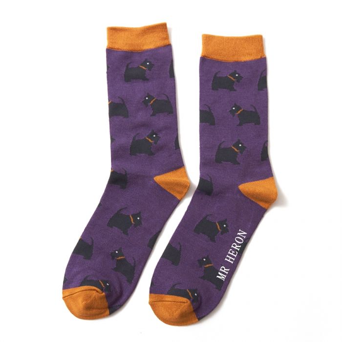 Mr Heron Westie Pups Purple Socks