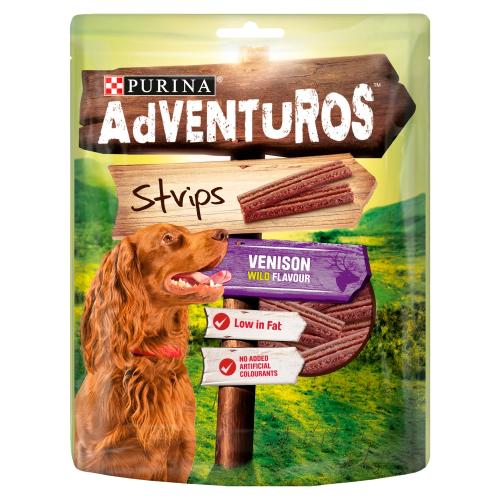 Adventuros Strips Venison 90g Dog Treats