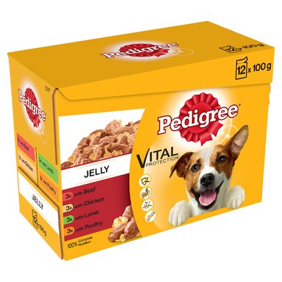 Pedigree Adult Dog Favourites Chunks In Jelly 12x100g Pouches