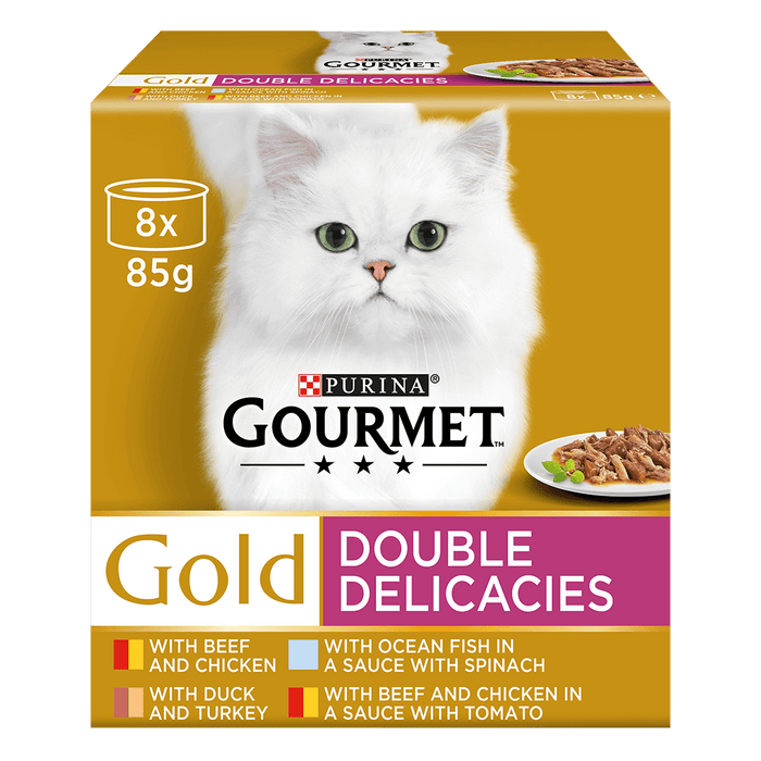 Gourmet Gold Double Delicacies Cat Food 8x85g