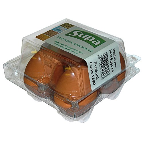 Rubber Brown Nest Eggs (Hen) Pk4