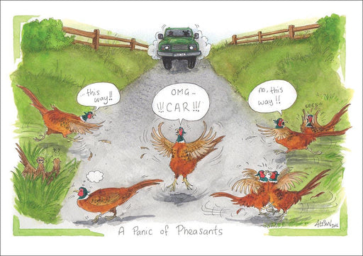 A Panic Of Pheasants Card