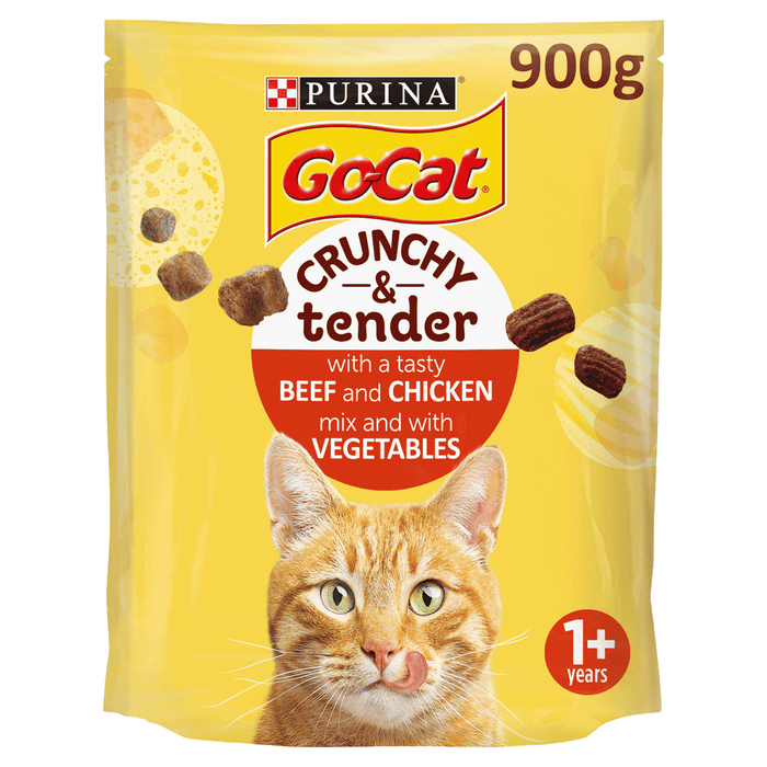 Go-Cat Crunchy & Tender Beef, Chicken & Vegetables 900g