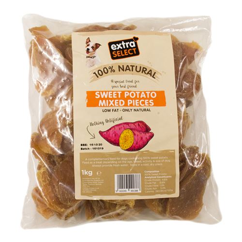 Sweet Potato 1kg Mixed Sizes Dog Treats