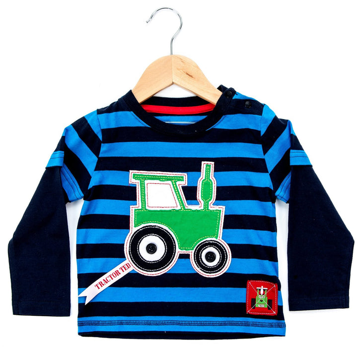 Tractor Ted Stripey Top Blue