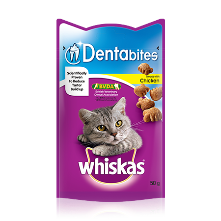 WhiskasÃ‚Â® Dentabites Chicken Cat Treats 50g