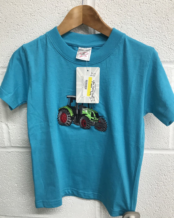 Lime Tractor Kids T-shirt Turqouise
