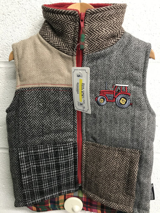 Boys Tractor Patchwork B/W