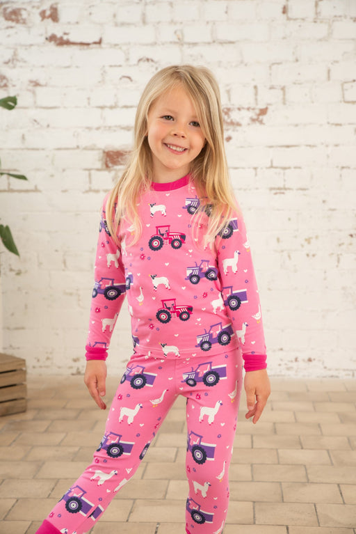 Lighthouse Girls Tractor Print Pyjamas 