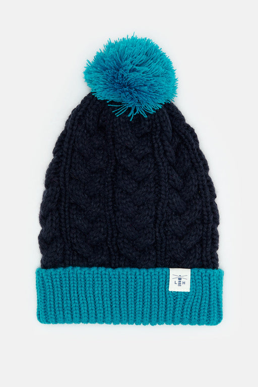LightHouse Hannah Cable Hat - Teal/Navy