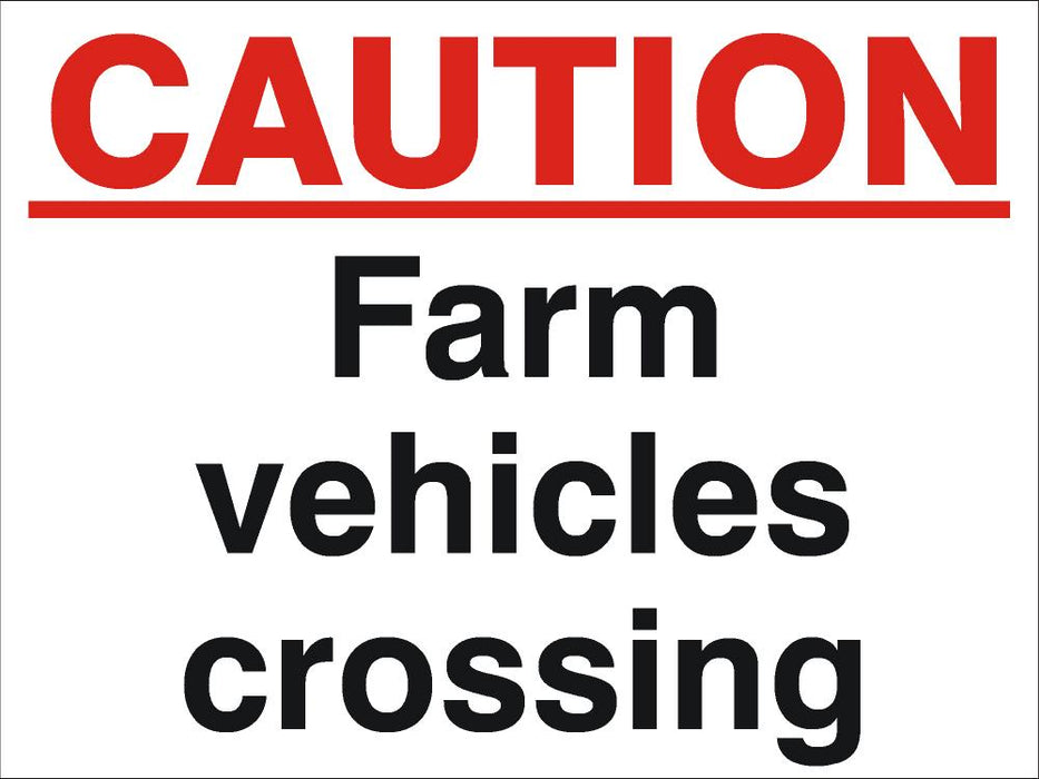 Sign (L) Caution Farm Vehicles 480x360