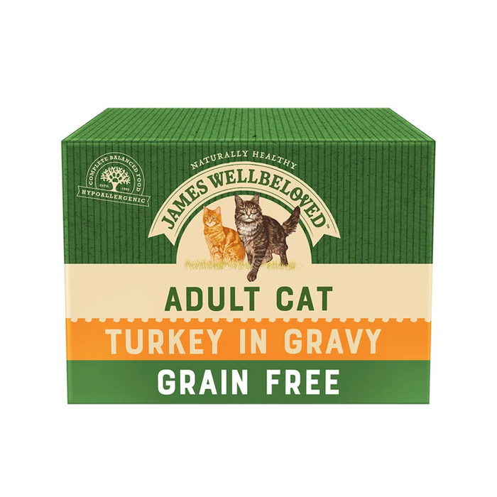 James Wellbeloved Grain Free Adult Cat Turkey Pouches 12x85g