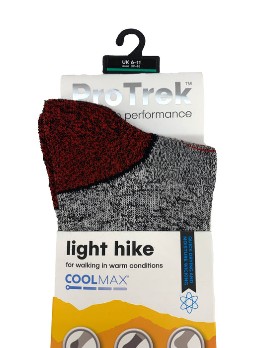 HJ Protrek Light Hike Sock 6-11 Black/Red