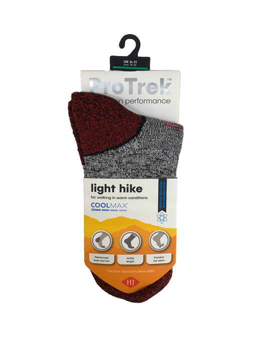 HJ Protrek Light Hike Sock 6-11 Black/Red
