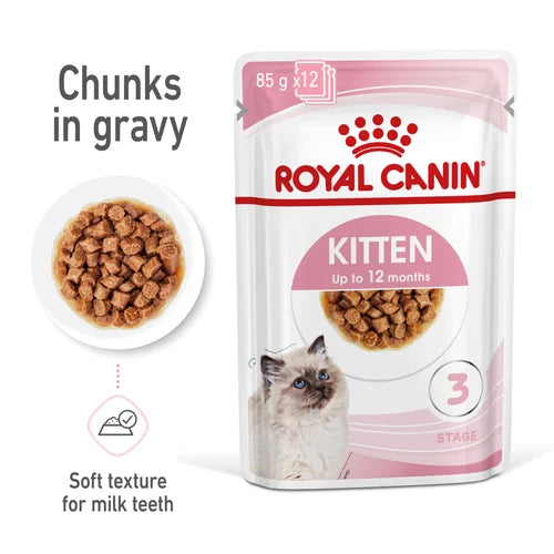 Royal Canin Kitten Chunks in Gravy Wet Cat Food 12x85g