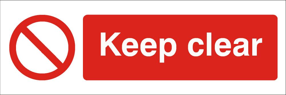 Sign (S) Keep Clear & Symbol 120x360mm