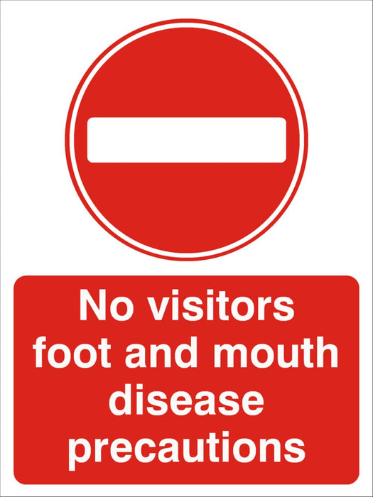 Sign Foot & Mouth No Visitors 600x450