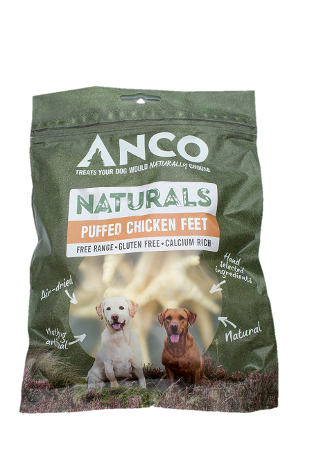 Anco Puffed Chicken Feet 80g Dog Treats