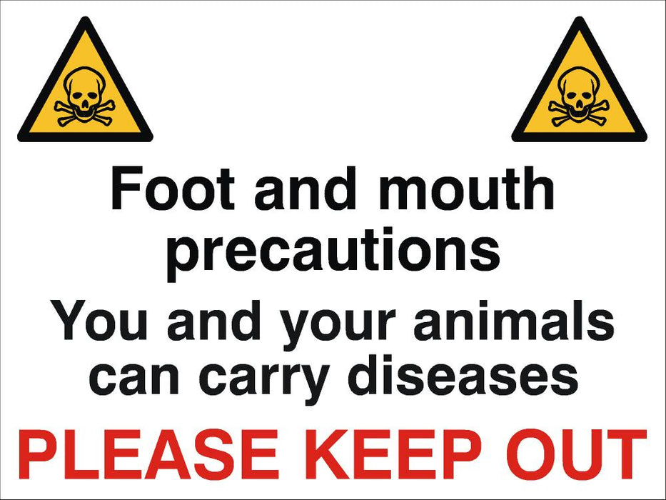 Sign Foot & Mouth Keep Out 450x600
