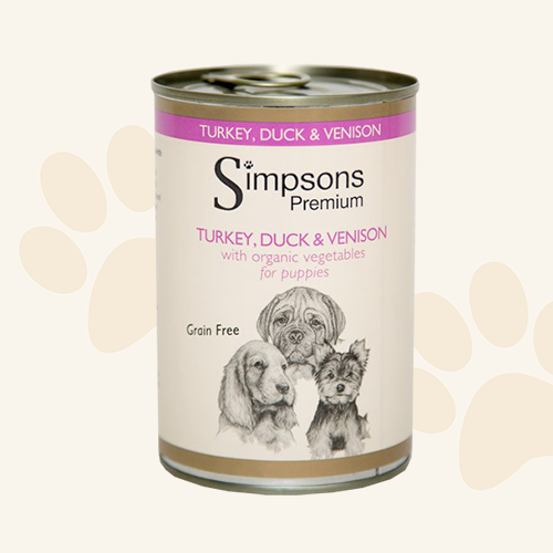 Simpsons Puppy Duck & Venison 400g Tin