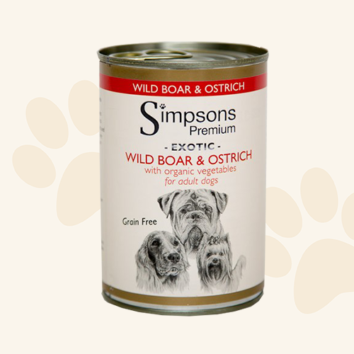 Simpsons Wild Boar & Ostrich 400g Tin